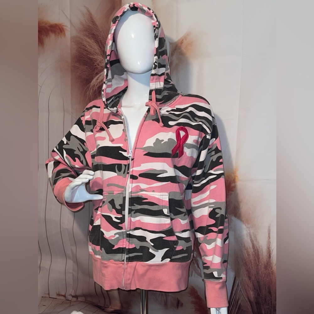 Southern Breeze Women’s Zip Up Hoodie | Pink Camo | Size SM
